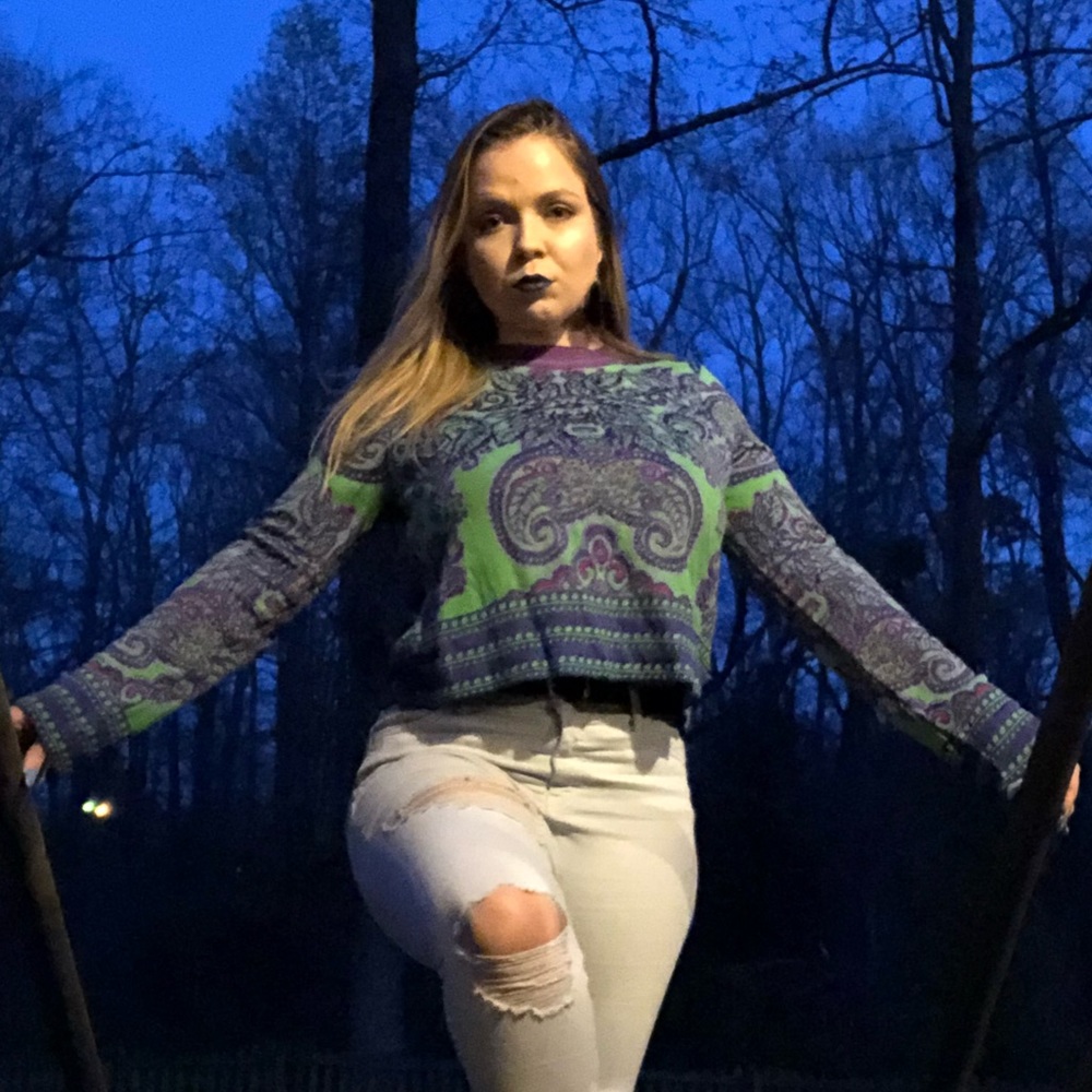 Free people paisley light sweater